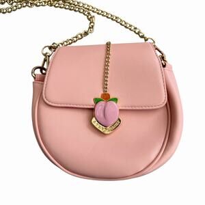 Stay Peachy Pink PU Leather Purse Megan Plays Gold Chain Crossbody
